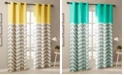 Intelligent Design Alex 42" x 63" Colorblock Chevron Print Insulated Curtain Set